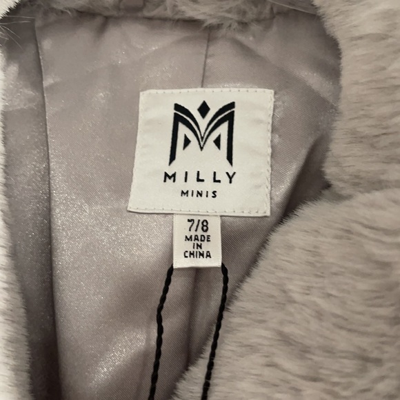 Milly faux fur gray coat - Picture 3 of 5